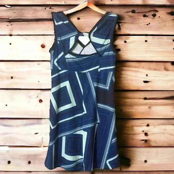 Lole Black & Blue Geometric Sleeveless Stretch Dress | Size Small Summer Style - Picture 2 of 6